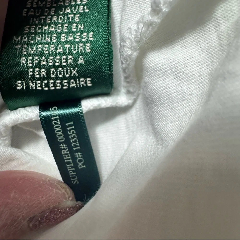 Lauren Active Ralph Lauren Women’s White Short Sleeve Tee with Embossed Design - Picture 11 of 12